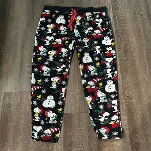 Snoopy and Woodstock Christmas Pajama pants - L EUC